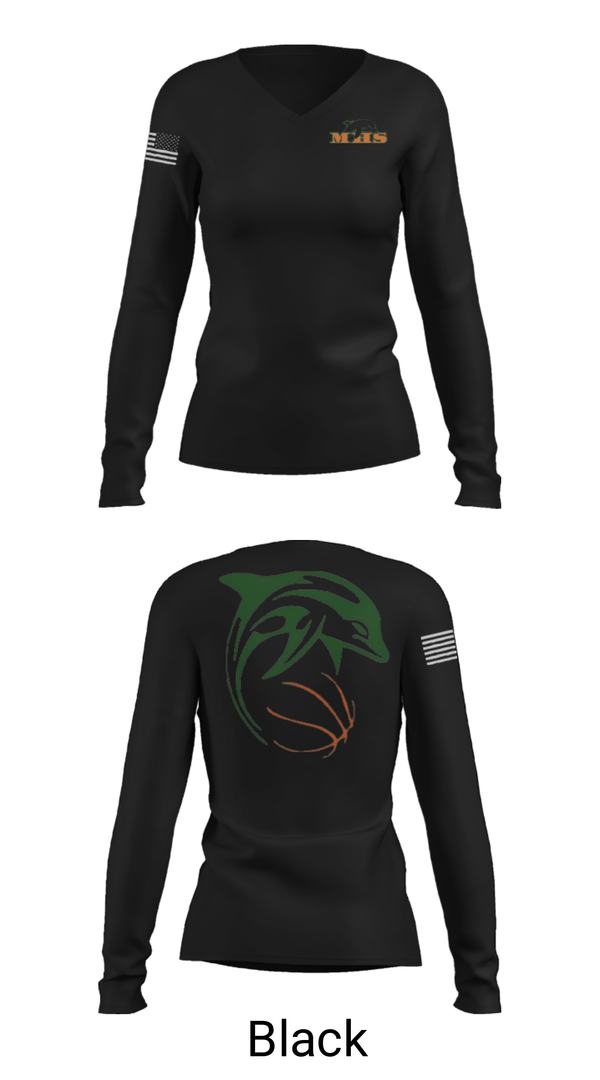 Women's Long Sleeve Vneck Shirt, Crawford Mosley High School Basketball, Men's Basketball, Teamtime, Team time, sublimation, custom sports apparel, team uniforms, spirit wear, spiritwear, sports uniforms, custom shirts, team store, custom team store, fundraiser sports, apparel fundraiser