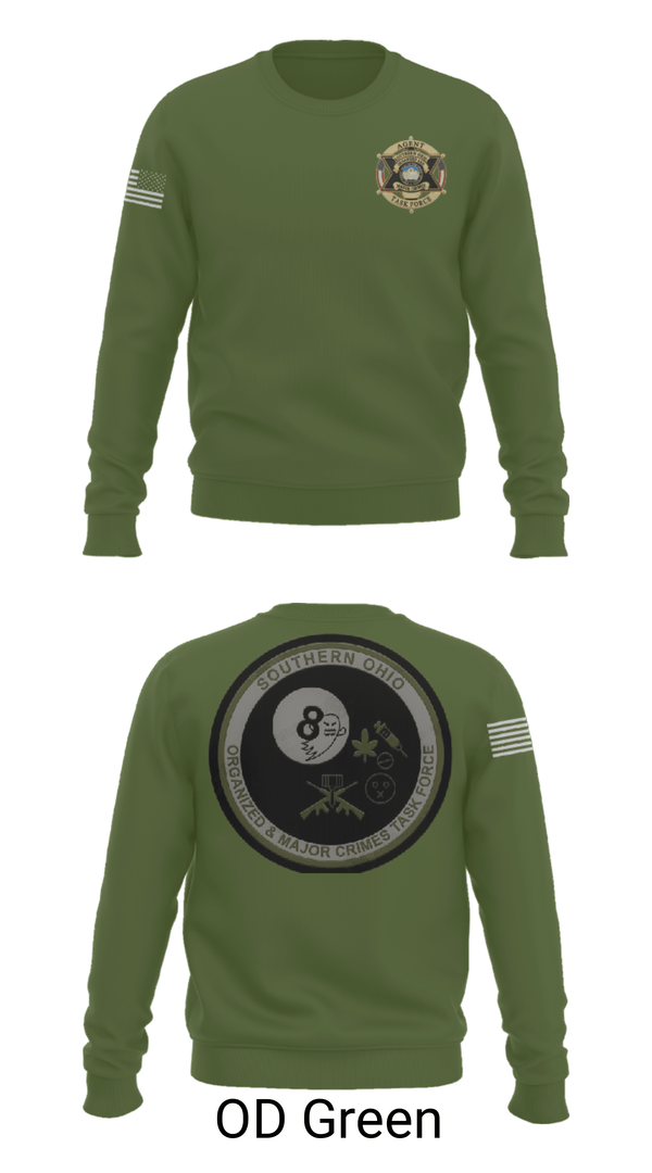 Crew Neck Sweatshirt, Southern Ohio Organized and Major Crimes Task Force, Police, Teamtime, Team time, sublimation, custom sports apparel, team uniforms, spirit wear, spiritwear, sports uniforms, custom shirts, team store, custom team store, fundraiser sports, apparel fundraiser