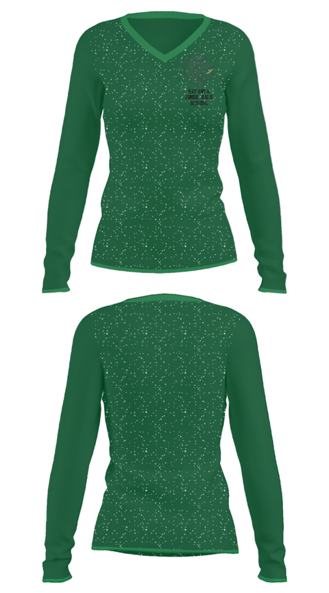 Women's Long Sleeve Vneck Shirt, Satanta Junior High School, Spirit Store, Teamtime, Team time, sublimation, custom sports apparel, team uniforms, spirit wear, spiritwear, sports uniforms, custom shirts, team store, custom team store, fundraiser sports, apparel fundraiser