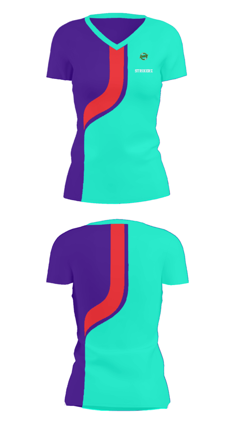 Women's Short Sleeve Vneck Shirt, STRIKERZ, E-Sports, Teamtime, Team time, sublimation, custom sports apparel, team uniforms, spirit wear, spiritwear, sports uniforms, custom shirts, team store, custom team store, fundraiser sports, apparel fundraiser