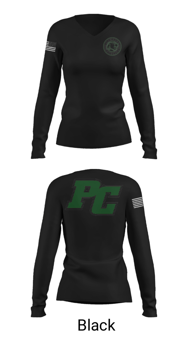 Women's Long Sleeve Vneck Shirt, Pine Crest School (Upper School) Volleyball, Women's Volleyball, Teamtime, Team time, sublimation, custom sports apparel, team uniforms, spirit wear, spiritwear, sports uniforms, custom shirts, team store, custom team store, fundraiser sports, apparel fundraiser