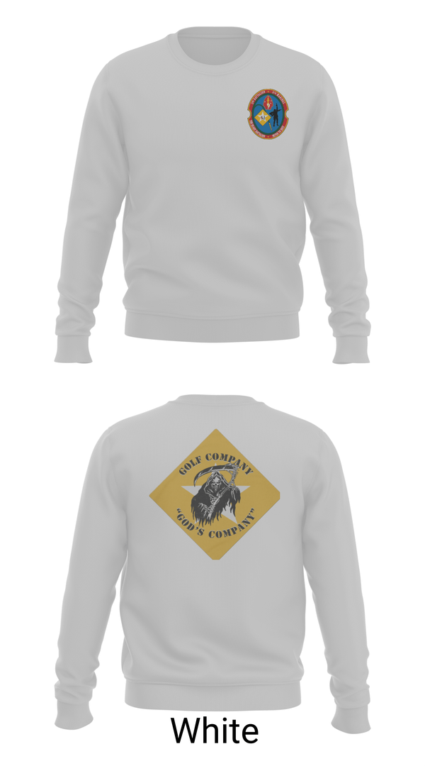Crew Neck Sweatshirt, V2/6 reaper, Marines, Teamtime, Team time, sublimation, custom sports apparel, team uniforms, spirit wear, spiritwear, sports uniforms, custom shirts, team store, custom team store, fundraiser sports, apparel fundraiser