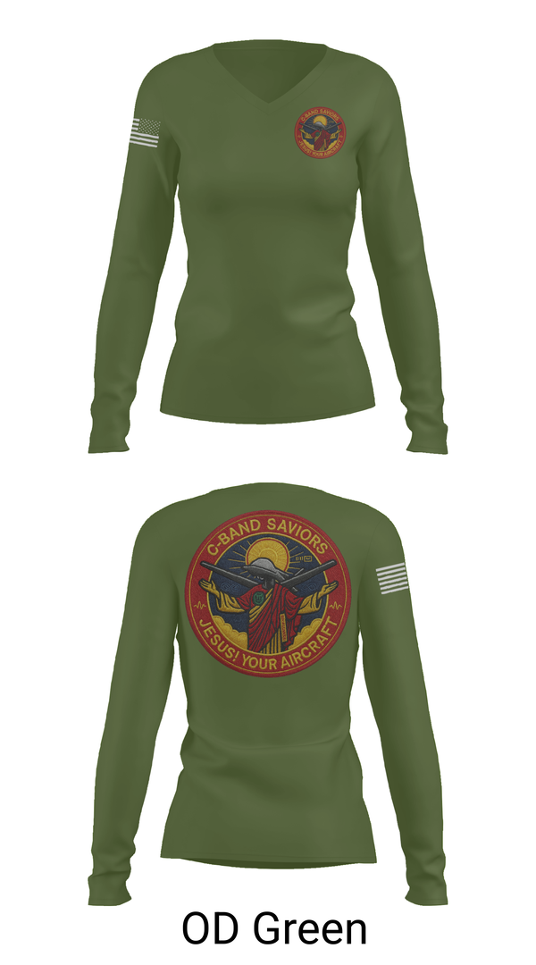 Womens Long Sleeve Vneck Shirt, 174th, , Teamtime, Team time, sublimation, custom sports apparel, team uniforms, spirit wear, spiritwear, sports uniforms, custom shirts, team store, custom team store, fundraiser sports, apparel fundraiser