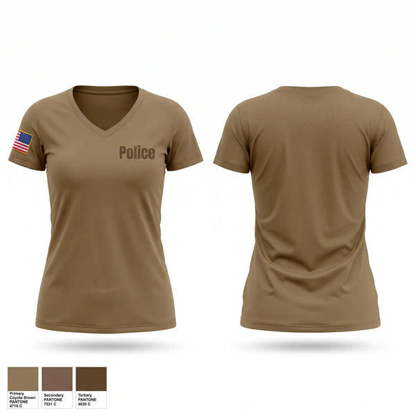 Womens Short Sleeve Vneck Shirt, Police, Navy, Teamtime, Team time, sublimation, custom sports apparel, team uniforms, spirit wear, spiritwear, sports uniforms, custom shirts, team store, custom team store, fundraiser sports, apparel fundraiser
