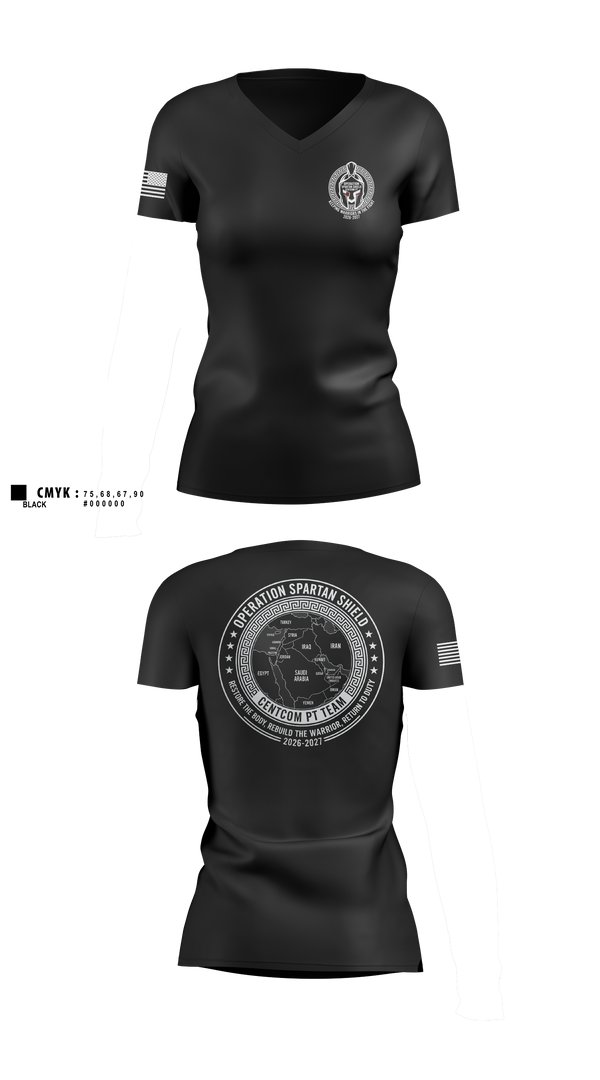Womens Short Sleeve Vneck Shirt, CENTCOM PT TEAM, Army, Teamtime, Team time, sublimation, custom sports apparel, team uniforms, spirit wear, spiritwear, sports uniforms, custom shirts, team store, custom team store, fundraiser sports, apparel fundraiser