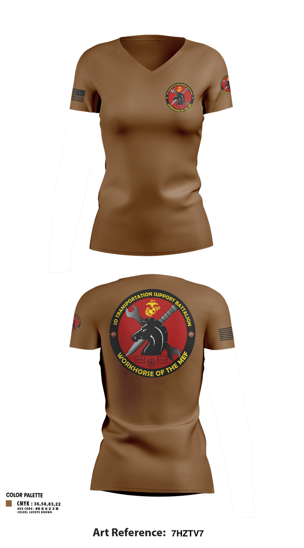 Womens Short Sleeve Vneck Shirt, 2d Transportation Support Battalion, Marines, Teamtime, Team time, sublimation, custom sports apparel, team uniforms, spirit wear, spiritwear, sports uniforms, custom shirts, team store, custom team store, fundraiser sports, apparel fundraiser