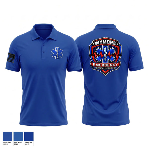 Short Sleeve Performance Polo, Wymore EMS, EMS/EMT, Teamtime, Team time, sublimation, custom sports apparel, team uniforms, spirit wear, spiritwear, sports uniforms, custom shirts, team store, custom team store, fundraiser sports, apparel fundraiser