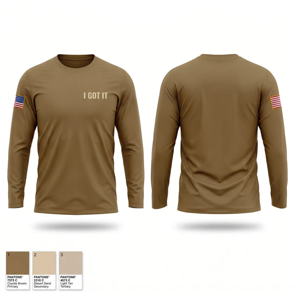 Long Sleeve Performance Shirt, I GOT IT, Army, Teamtime, Team time, sublimation, custom sports apparel, team uniforms, spirit wear, spiritwear, sports uniforms, custom shirts, team store, custom team store, fundraiser sports, apparel fundraiser