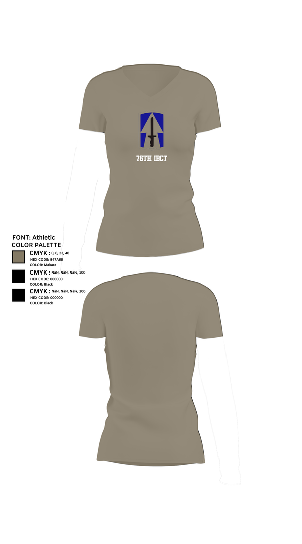 Womens Short Sleeve Vneck Shirt, 76th IBCT, , Teamtime, Team time, sublimation, custom sports apparel, team uniforms, spirit wear, spiritwear, sports uniforms, custom shirts, team store, custom team store, fundraiser sports, apparel fundraiser
