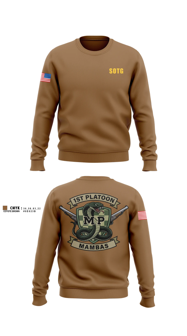 Crew Neck Sweatshirt, 410TH Military Police Mambas, Army, Teamtime, Team time, sublimation, custom sports apparel, team uniforms, spirit wear, spiritwear, sports uniforms, custom shirts, team store, custom team store, fundraiser sports, apparel fundraiser