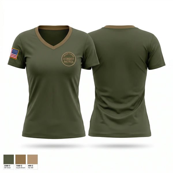 Womens Short Sleeve Vneck Shirt, United States Border Patrol, Police, Teamtime, Team time, sublimation, custom sports apparel, team uniforms, spirit wear, spiritwear, sports uniforms, custom shirts, team store, custom team store, fundraiser sports, apparel fundraiser