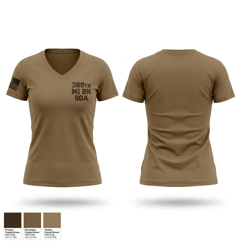 Womens Short Sleeve Vneck Shirt, 389th MI BN (SO)(A), Army, Teamtime, Team time, sublimation, custom sports apparel, team uniforms, spirit wear, spiritwear, sports uniforms, custom shirts, team store, custom team store, fundraiser sports, apparel fundraiser