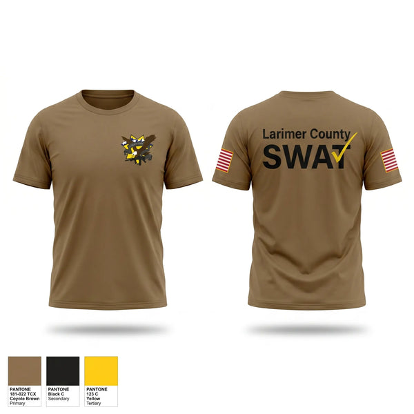 Old School Cotton Feel Shirt, Larimer County Swat, Police, Teamtime, Team time, sublimation, custom sports apparel, team uniforms, spirit wear, spiritwear, sports uniforms, custom shirts, team store, custom team store, fundraiser sports, apparel fundraiser