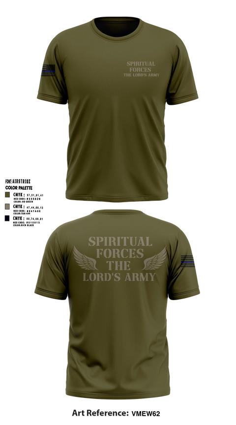 Old School Cotton Shirt, Spiritual Forces The Lords Army, Army, Teamtime, Team time, sublimation, custom sports apparel, team uniforms, spirit wear, spiritwear, sports uniforms, custom shirts, team store, custom team store, fundraiser sports, apparel fundraiser
