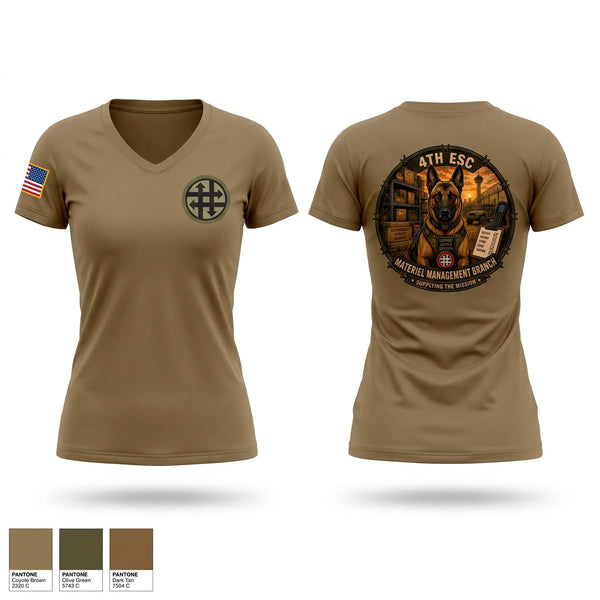 Womens Short Sleeve Vneck Shirt, 4th ESC, Army, Teamtime, Team time, sublimation, custom sports apparel, team uniforms, spirit wear, spiritwear, sports uniforms, custom shirts, team store, custom team store, fundraiser sports, apparel fundraiser