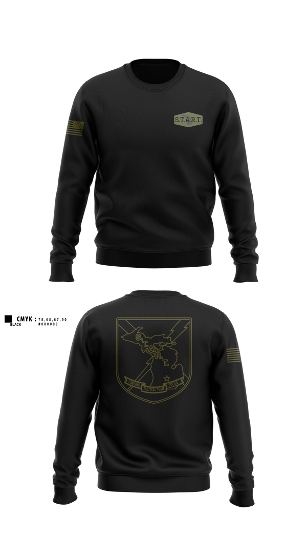 Crew Neck Sweatshirt, S.T.A.R.T, Police, Teamtime, Team time, sublimation, custom sports apparel, team uniforms, spirit wear, spiritwear, sports uniforms, custom shirts, team store, custom team store, fundraiser sports, apparel fundraiser