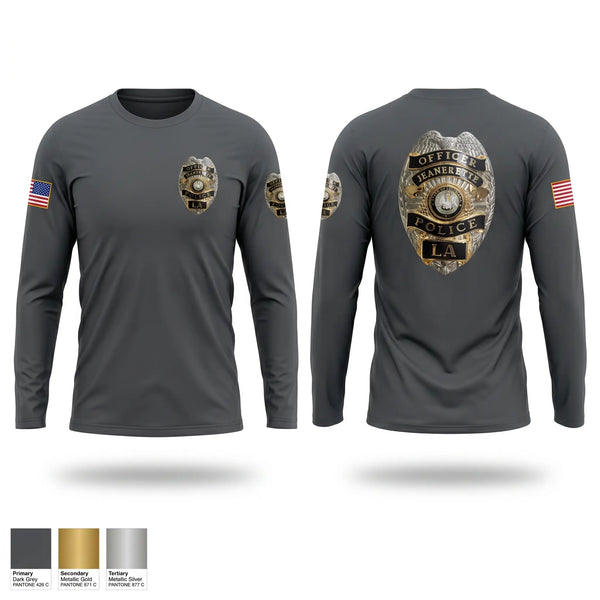 Long Sleeve Performance Shirt, Jeanerette Police Department, Police, Teamtime, Team time, sublimation, custom sports apparel, team uniforms, spirit wear, spiritwear, sports uniforms, custom shirts, team store, custom team store, fundraiser sports, apparel fundraiser