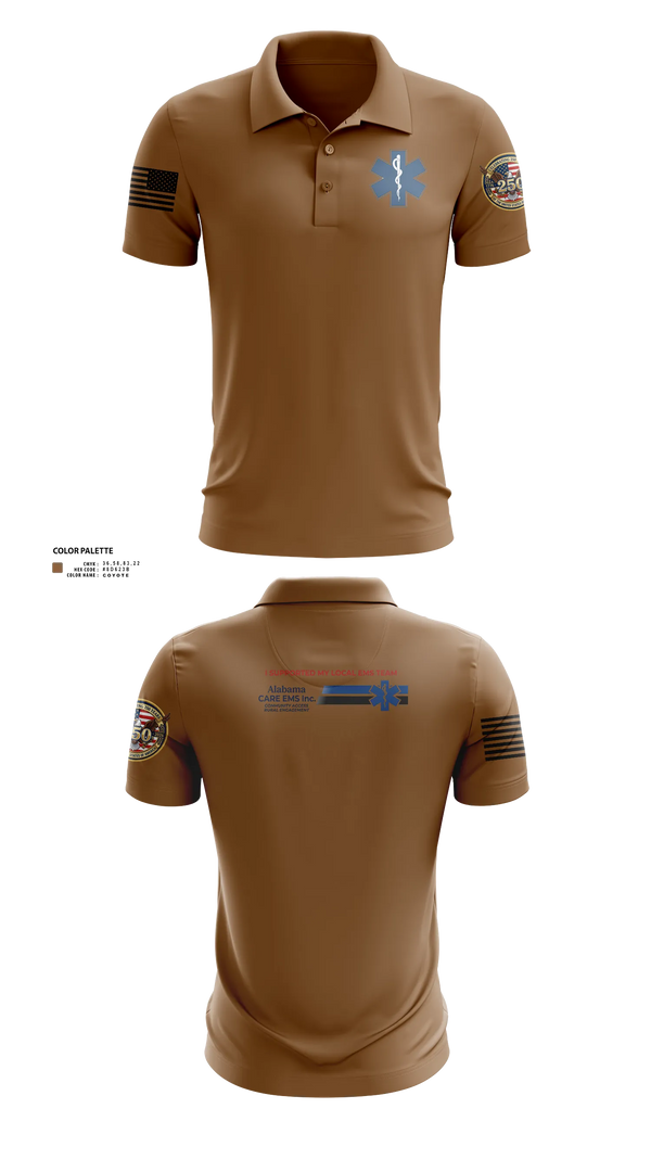 Short Sleeve Performance Polo, Alabama CARE EMS Inc., EMS/EMT, Teamtime, Team time, sublimation, custom sports apparel, team uniforms, spirit wear, spiritwear, sports uniforms, custom shirts, team store, custom team store, fundraiser sports, apparel fundraiser