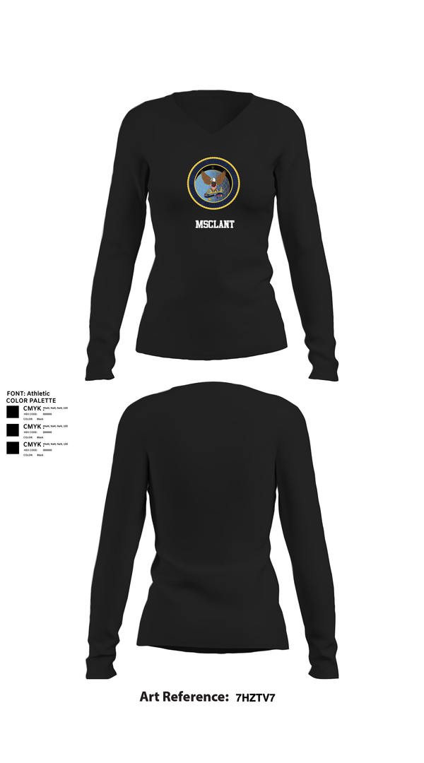 Womens Long Sleeve Vneck Shirt, MSCLANT, Navy, Teamtime, Team time, sublimation, custom sports apparel, team uniforms, spirit wear, spiritwear, sports uniforms, custom shirts, team store, custom team store, fundraiser sports, apparel fundraiser
