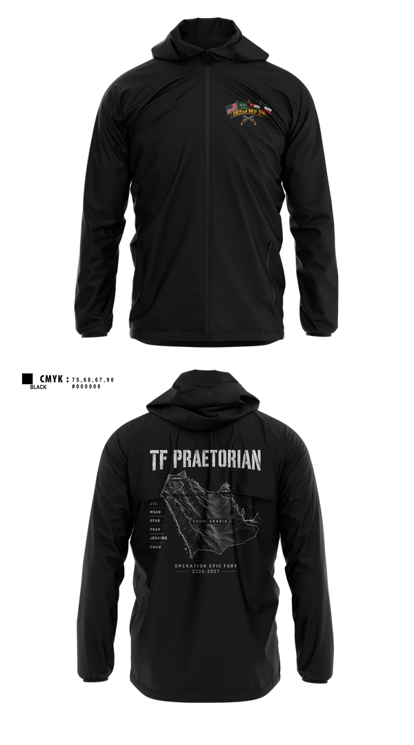 Windbreaker, 192nd MP BN, Army, Teamtime, Team time, sublimation, custom sports apparel, team uniforms, spirit wear, spiritwear, sports uniforms, custom shirts, team store, custom team store, fundraiser sports, apparel fundraiser