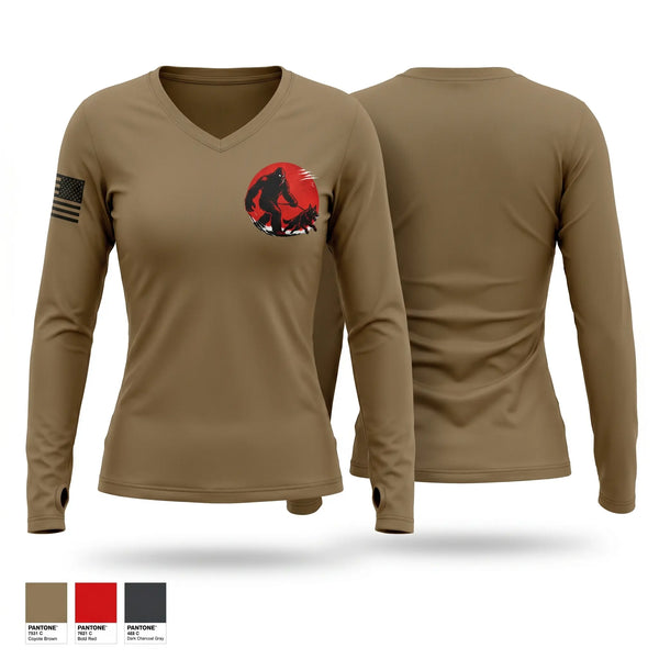 Womens Long Sleeve Vneck Shirt, 222nd Military Working Dogs, Army, Teamtime, Team time, sublimation, custom sports apparel, team uniforms, spirit wear, spiritwear, sports uniforms, custom shirts, team store, custom team store, fundraiser sports, apparel fundraiser