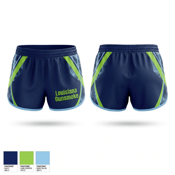 Womens Shorts, Louisiana Gunsmoke, Softball, Teamtime, Team time, sublimation, custom sports apparel, team uniforms, spirit wear, spiritwear, sports uniforms, custom shirts, team store, custom team store, fundraiser sports, apparel fundraiser