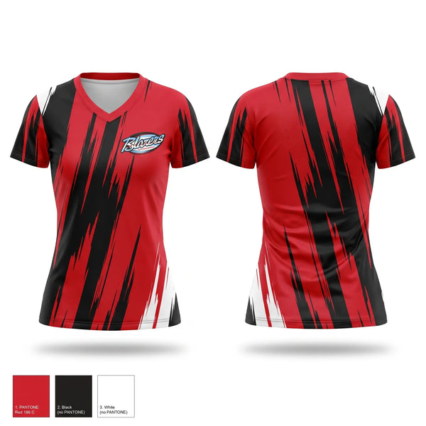 Womens Short Sleeve Vneck Shirt, Blazers, Softball, Teamtime, Team time, sublimation, custom sports apparel, team uniforms, spirit wear, spiritwear, sports uniforms, custom shirts, team store, custom team store, fundraiser sports, apparel fundraiser