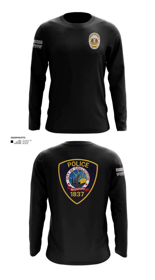 Long Sleeve Performance Shirt, Chillicothe Police, Police, Teamtime, Team time, sublimation, custom sports apparel, team uniforms, spirit wear, spiritwear, sports uniforms, custom shirts, team store, custom team store, fundraiser sports, apparel fundraiser