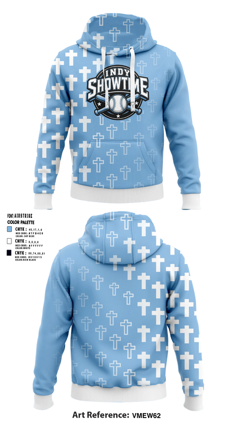Hoodie, Indy Showtime, Baseball, Teamtime, Team time, sublimation, custom sports apparel, team uniforms, spirit wear, spiritwear, sports uniforms, custom shirts, team store, custom team store, fundraiser sports, apparel fundraiser