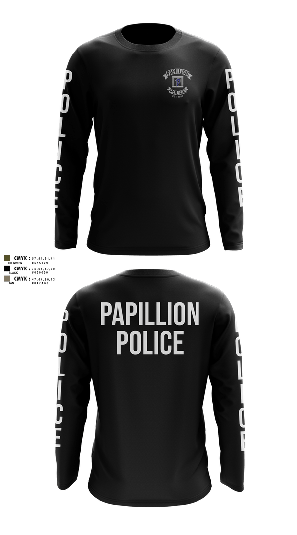 Long Sleeve Performance Shirt, Papillion Police Department, Police, Teamtime, Team time, sublimation, custom sports apparel, team uniforms, spirit wear, spiritwear, sports uniforms, custom shirts, team store, custom team store, fundraiser sports, apparel fundraiser