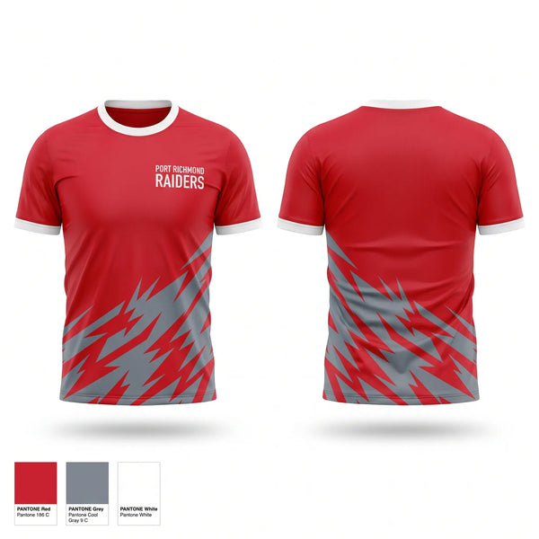 Mens Soccer Jersey, Port Richmond Raiders, Men's Soccer, Teamtime, Team time, sublimation, custom sports apparel, team uniforms, spirit wear, spiritwear, sports uniforms, custom shirts, team store, custom team store, fundraiser sports, apparel fundraiser