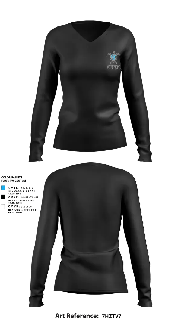 Womens Long Sleeve Vneck Shirt, Ohana Volleyball, Women's Volleyball, Teamtime, Team time, sublimation, custom sports apparel, team uniforms, spirit wear, spiritwear, sports uniforms, custom shirts, team store, custom team store, fundraiser sports, apparel fundraiser