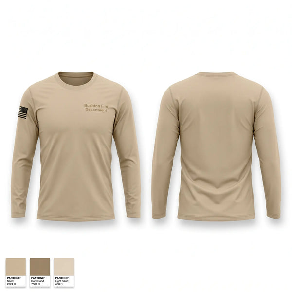 Long Sleeve Performance Shirt, Bushton Fire Department, Fire Department, Teamtime, Team time, sublimation, custom sports apparel, team uniforms, spirit wear, spiritwear, sports uniforms, custom shirts, team store, custom team store, fundraiser sports, apparel fundraiser
