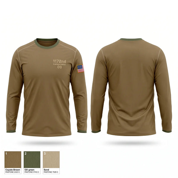 Long Sleeve Performance Shirt, 1172nd transportation CO., National Guard, Teamtime, Team time, sublimation, custom sports apparel, team uniforms, spirit wear, spiritwear, sports uniforms, custom shirts, team store, custom team store, fundraiser sports, apparel fundraiser