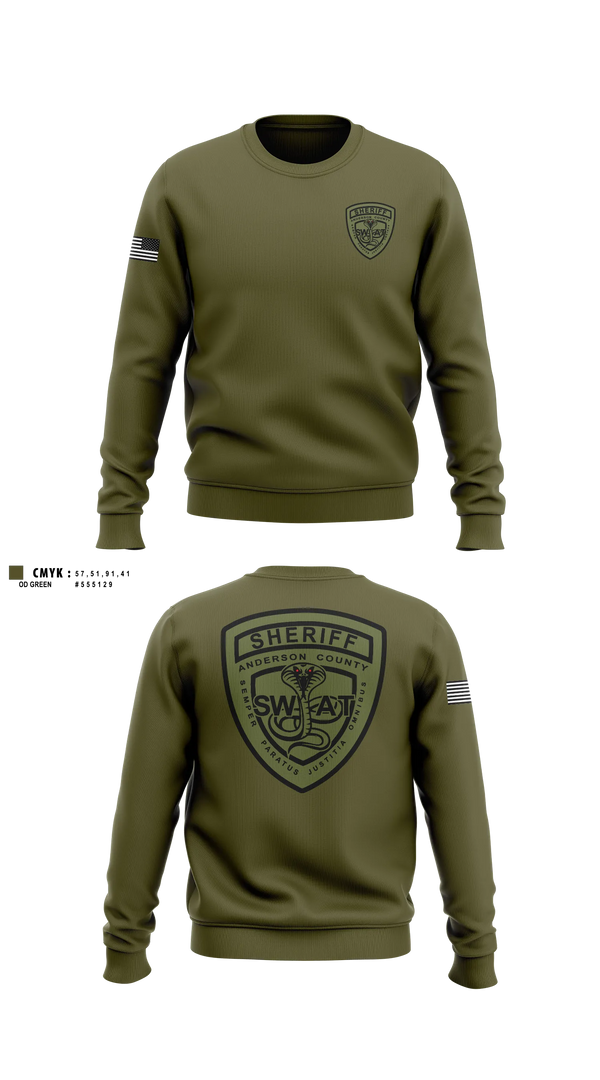 Crew Neck Sweatshirt, Anderson County Swat, Police, Teamtime, Team time, sublimation, custom sports apparel, team uniforms, spirit wear, spiritwear, sports uniforms, custom shirts, team store, custom team store, fundraiser sports, apparel fundraiser