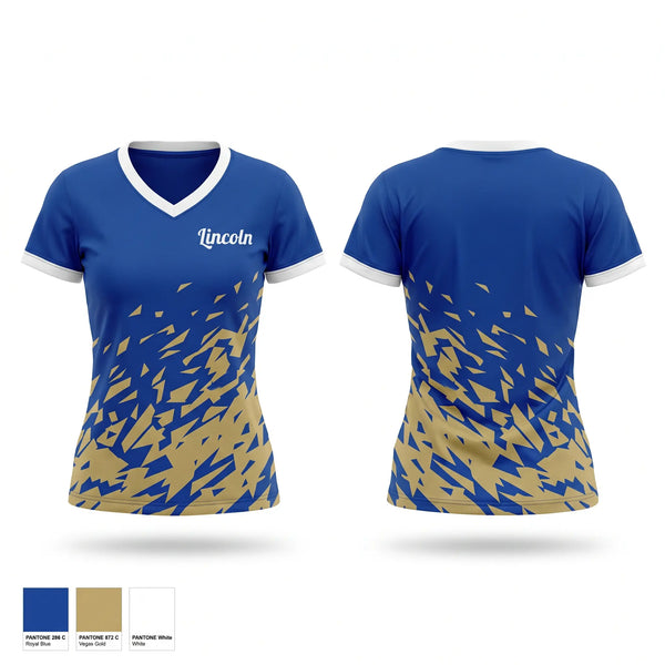 Womens Short Sleeve Vneck Shirt, LINCOLN AJROTC, Army, Teamtime, Team time, sublimation, custom sports apparel, team uniforms, spirit wear, spiritwear, sports uniforms, custom shirts, team store, custom team store, fundraiser sports, apparel fundraiser