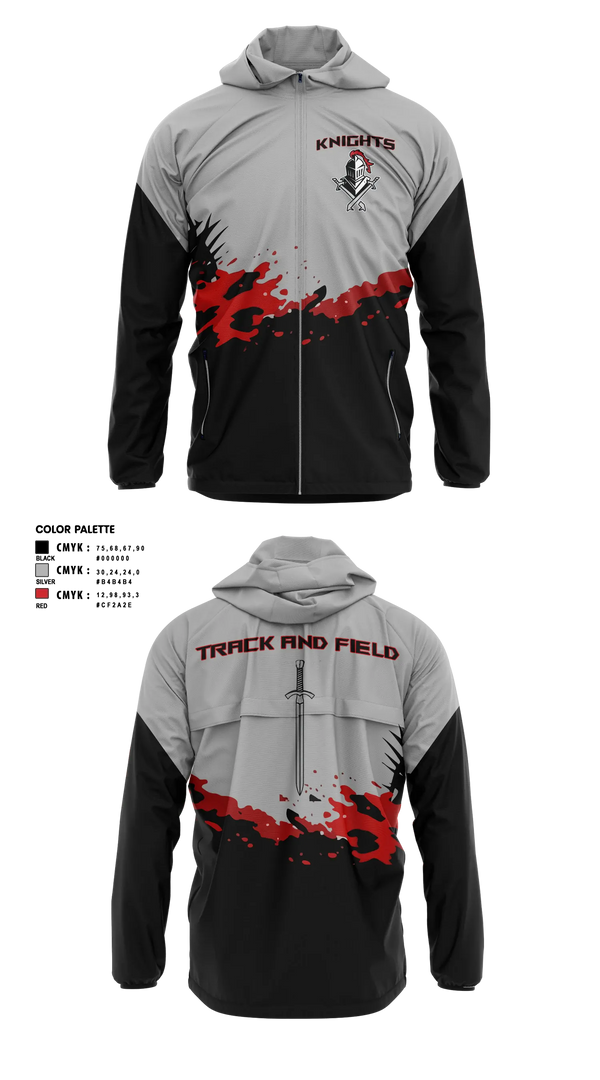 Windbreaker, Knights Track Club, Track & Field, Teamtime, Team time, sublimation, custom sports apparel, team uniforms, spirit wear, spiritwear, sports uniforms, custom shirts, team store, custom team store, fundraiser sports, apparel fundraiser