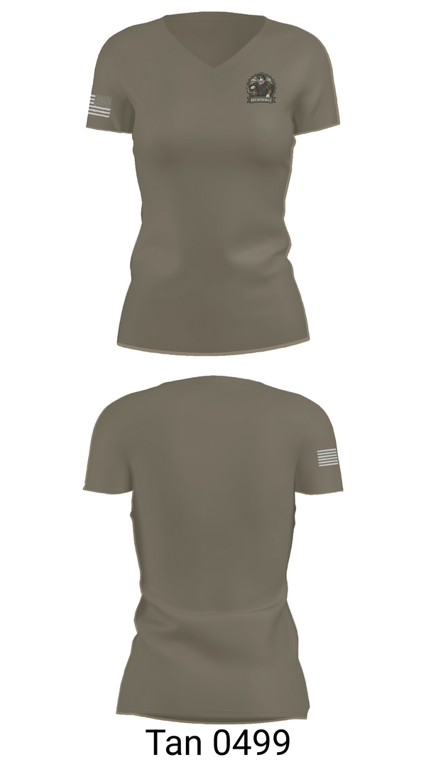 Womens Short Sleeve Vneck Shirt, E2 Brewdawgs, Army, Teamtime, Team time, sublimation, custom sports apparel, team uniforms, spirit wear, spiritwear, sports uniforms, custom shirts, team store, custom team store, fundraiser sports, apparel fundraiser