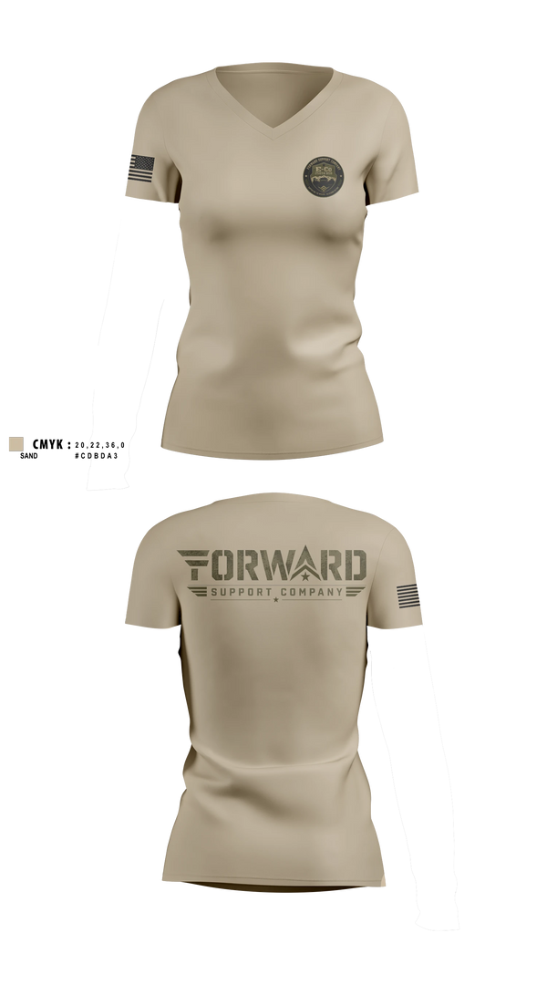 Womens Short Sleeve Vneck Shirt, 44 IBCT-E-CO 250TH, , Teamtime, Team time, sublimation, custom sports apparel, team uniforms, spirit wear, spiritwear, sports uniforms, custom shirts, team store, custom team store, fundraiser sports, apparel fundraiser