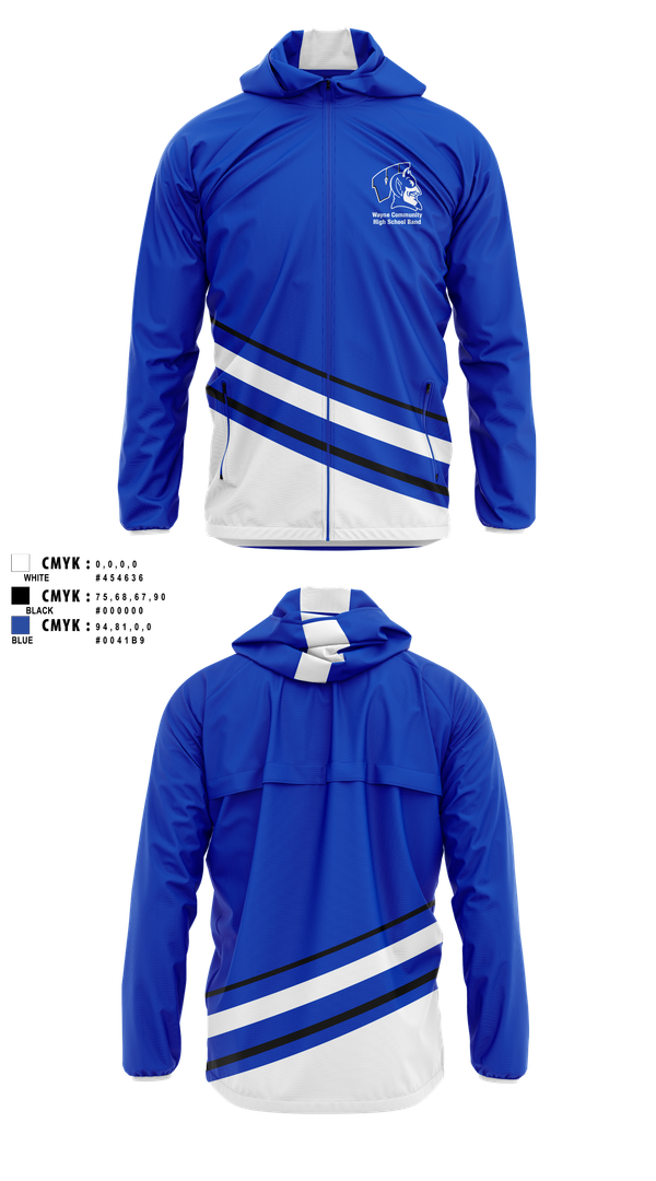 Windbreaker, Wayne Community High School Band, Spirit Store, Teamtime, Team time, sublimation, custom sports apparel, team uniforms, spirit wear, spiritwear, sports uniforms, custom shirts, team store, custom team store, fundraiser sports, apparel fundraiser