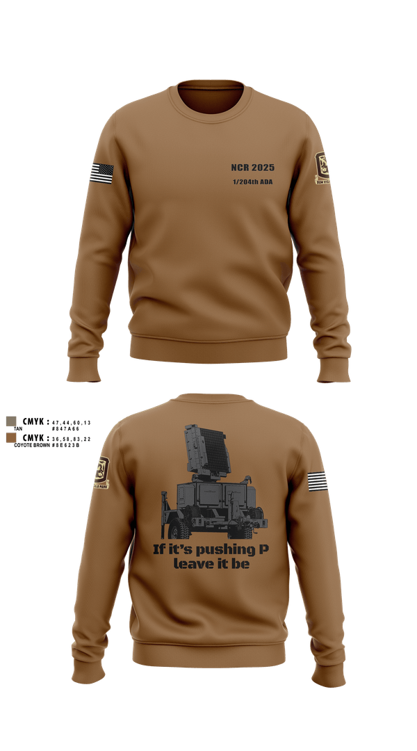 Crew Neck Sweatshirt, 1/204th ADA, , Teamtime, Team time, sublimation, custom sports apparel, team uniforms, spirit wear, spiritwear, sports uniforms, custom shirts, team store, custom team store, fundraiser sports, apparel fundraiser