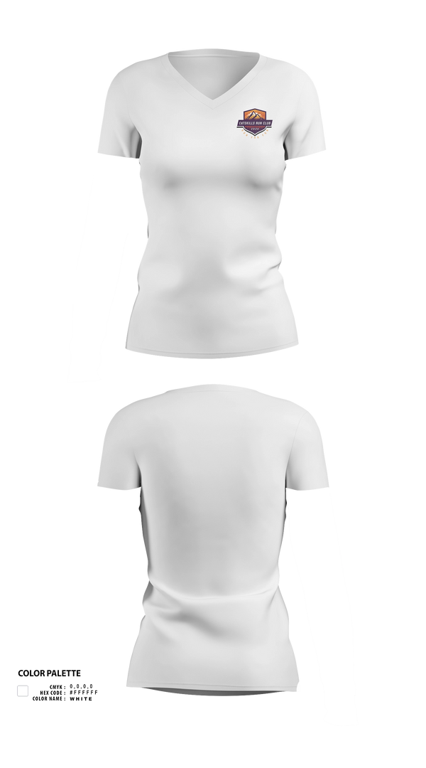 Womens Short Sleeve Vneck Shirt, Catskills Run Club, Cross Country, Teamtime, Team time, sublimation, custom sports apparel, team uniforms, spirit wear, spiritwear, sports uniforms, custom shirts, team store, custom team store, fundraiser sports, apparel fundraiser