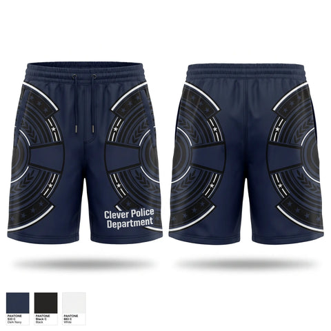 Athletic Shorts With Pockets, Clever Police Department, Police, Teamtime, Team time, sublimation, custom sports apparel, team uniforms, spirit wear, spiritwear, sports uniforms, custom shirts, team store, custom team store, fundraiser sports, apparel fundraiser