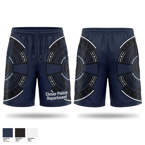 Athletic Shorts With Pockets, Clever Police Department, Police, Teamtime, Team time, sublimation, custom sports apparel, team uniforms, spirit wear, spiritwear, sports uniforms, custom shirts, team store, custom team store, fundraiser sports, apparel fundraiser