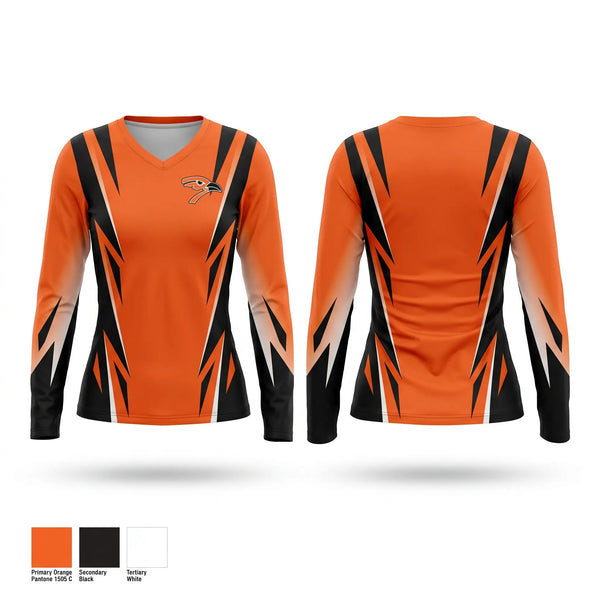 Womens Long Sleeve Vneck Shirt, Augusta Youth Cheer, Cheer, Teamtime, Team time, sublimation, custom sports apparel, team uniforms, spirit wear, spiritwear, sports uniforms, custom shirts, team store, custom team store, fundraiser sports, apparel fundraiser