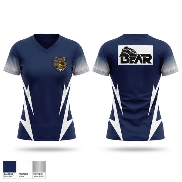 Womens Short Sleeve Vneck Shirt, The Bear, Softball, Teamtime, Team time, sublimation, custom sports apparel, team uniforms, spirit wear, spiritwear, sports uniforms, custom shirts, team store, custom team store, fundraiser sports, apparel fundraiser
