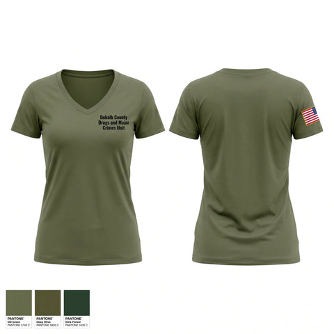 Womens Short Sleeve Vneck Shirt, Dekalb County Drugs and Major Crimes Unit, Police, Teamtime, Team time, sublimation, custom sports apparel, team uniforms, spirit wear, spiritwear, sports uniforms, custom shirts, team store, custom team store, fundraiser sports, apparel fundraiser