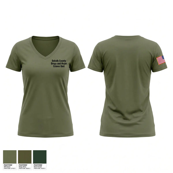 Womens Short Sleeve Vneck Shirt, Dekalb County Drugs and Major Crimes Unit, Police, Teamtime, Team time, sublimation, custom sports apparel, team uniforms, spirit wear, spiritwear, sports uniforms, custom shirts, team store, custom team store, fundraiser sports, apparel fundraiser