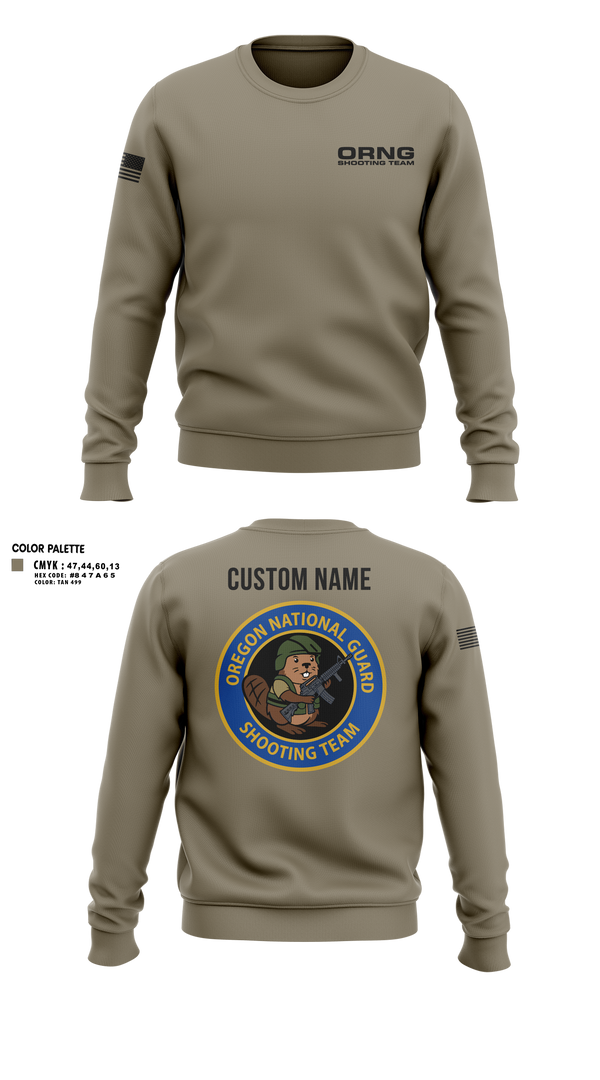 Crew Neck Sweatshirt, Oregon national guard shooting team, Army, Teamtime, Team time, sublimation, custom sports apparel, team uniforms, spirit wear, spiritwear, sports uniforms, custom shirts, team store, custom team store, fundraiser sports, apparel fundraiser