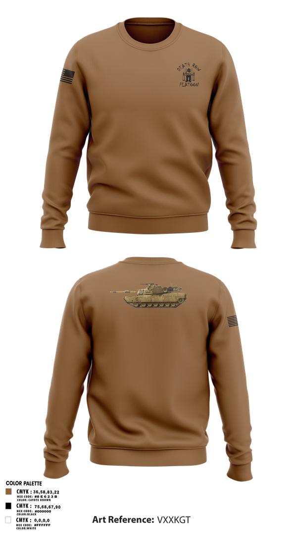 Crew Neck Sweatshirt, Death Row Platoon, Tomahawk Troop, 5/4 CAV, 2ABCT, 1ID, , Teamtime, Team time, sublimation, custom sports apparel, team uniforms, spirit wear, spiritwear, sports uniforms, custom shirts, team store, custom team store, fundraiser sports, apparel fundraiser